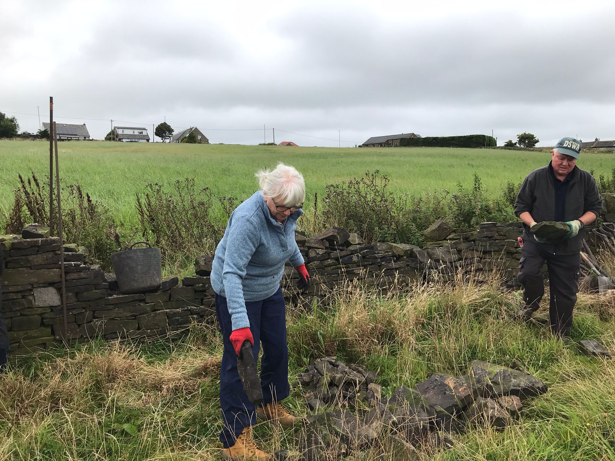 1-PHOTO-2023-08-20-17-42-50 Taking down the wall, Brun Springs Farm, Delph, 20 August 2023